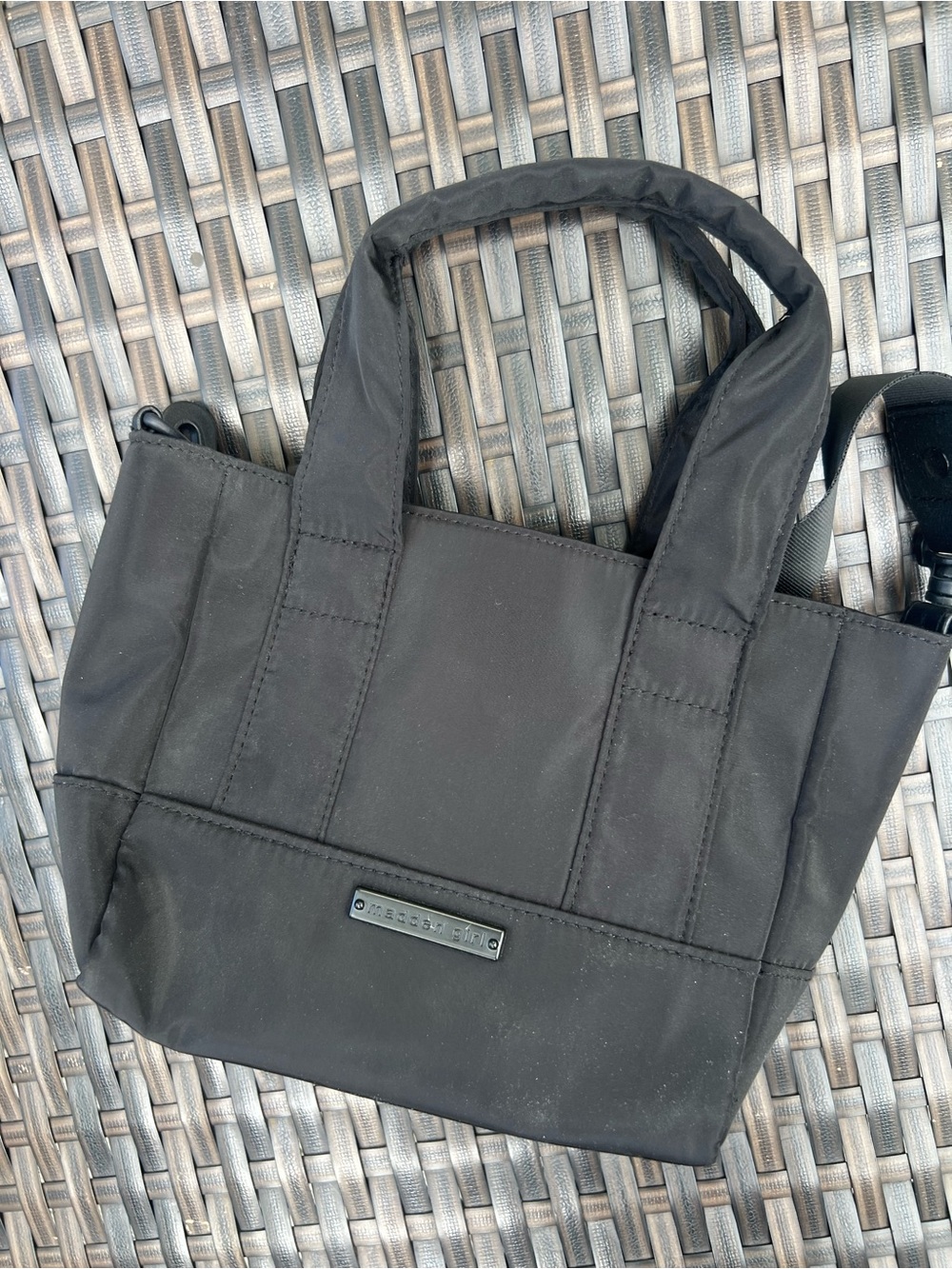 Madden Girl Black Mini Tote Crossbody Bag
